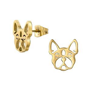 Stainless Steel Tarnish Proof Bulldog Stud Earrings